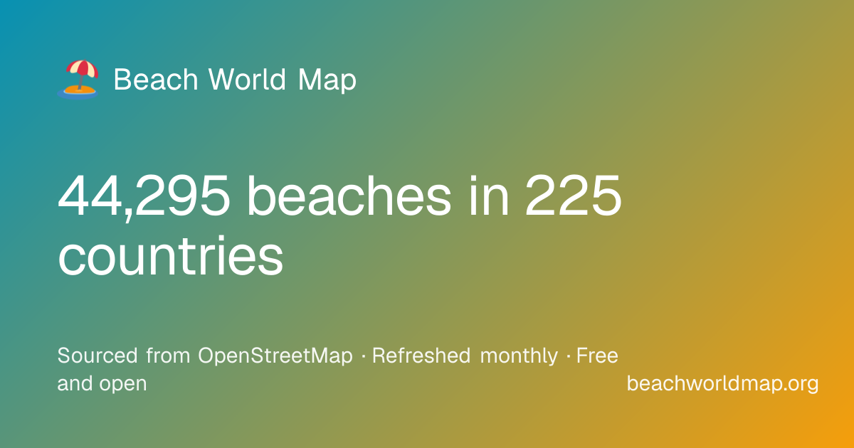 Beach World Map — Discover 43,614 beaches worldwide
